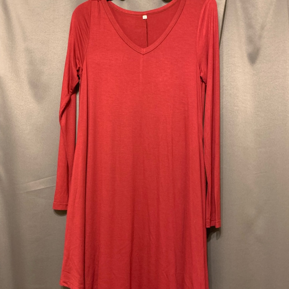 Long Sleeved Maroon Tent Dress